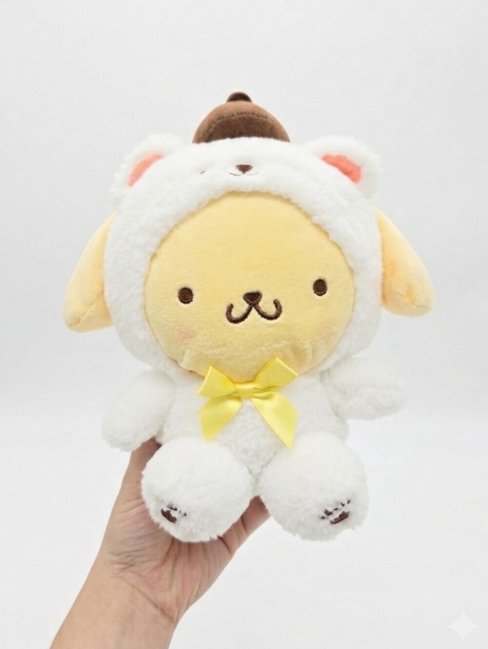 Sanrio Pompompurin Fluffy Bear Plush 8”